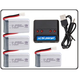 BM-801 3.7V 600mAh 4in1 Charger With Battery 